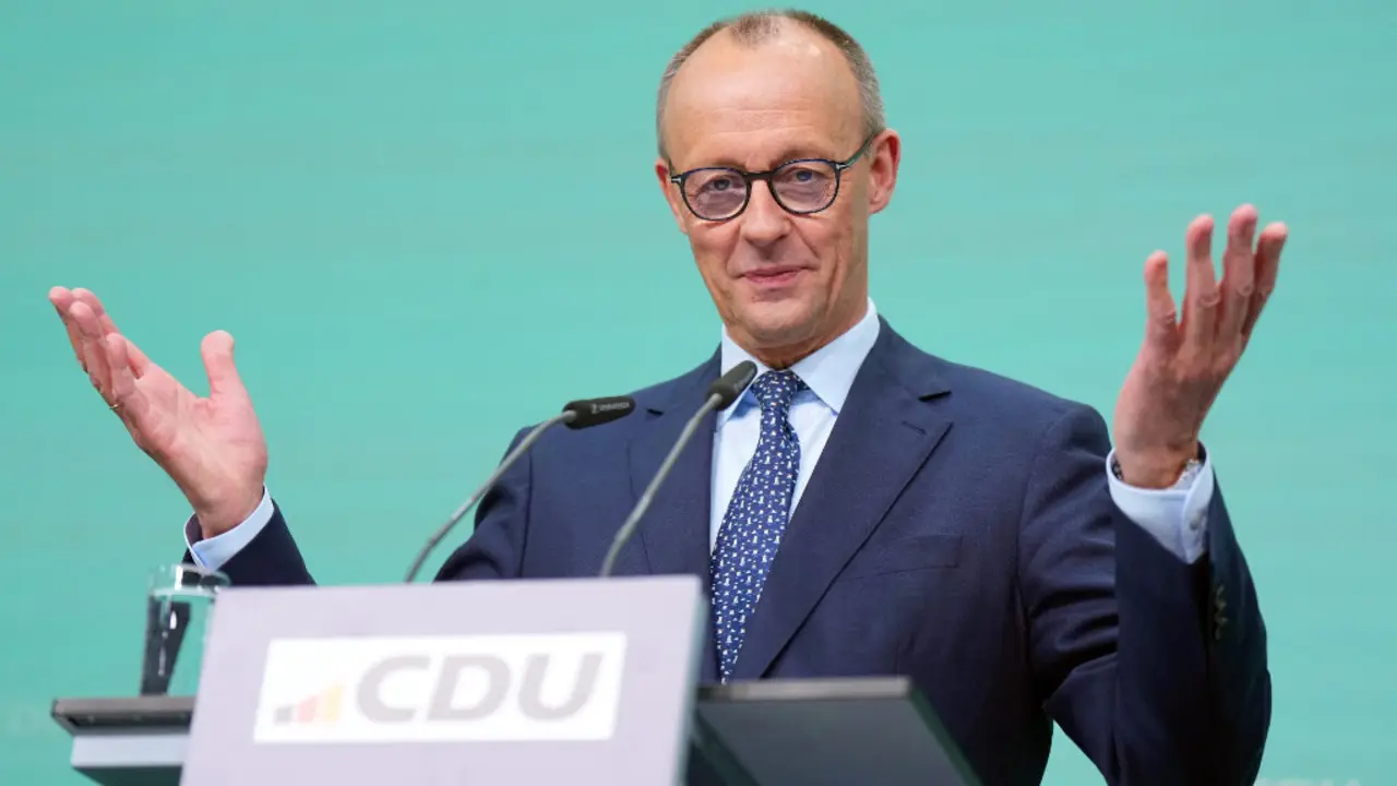 O l&iacute;der da Uni&oacute;n, Friedrich Merz, o 24 de febreiro de 2025. (Foto: Michael Kappeler /DPA v&iacute;a Europa Press)