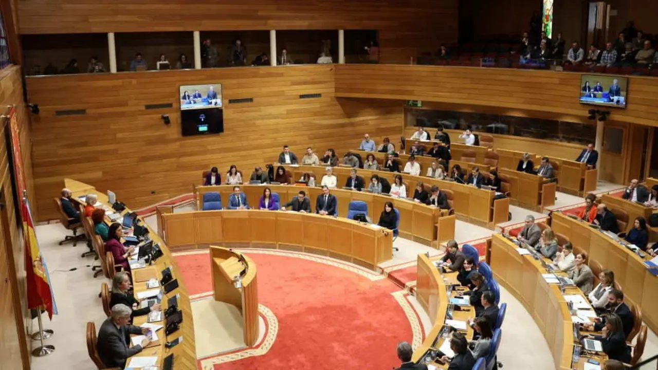 Pleno do Parlamento o pasado 12 de febreiro. (Foto: Parlamento da Galiza)