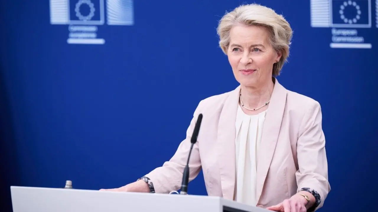 A presidenta da Comisi&oacute;n Europea, Ursula von der Leyen, esta segunda feira. (Foto: Dati Bendo / EC / DPA)