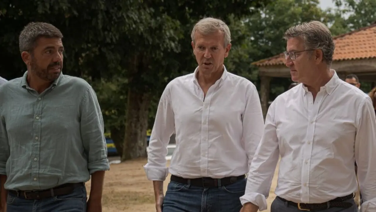 Carlos Maz&oacute;n, Alfonso Rueda e Alberto N&uacute;&ntilde;ez Feixoo. (Foto: Elena Fern&aacute;ndez / Europa Press)