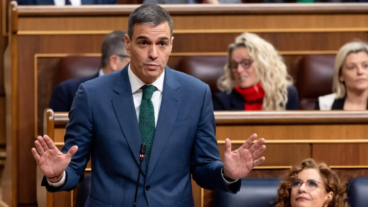 Pedro S&aacute;nchez, presidente do Goberno espa&ntilde;ol, o 26 de marzo de 2025 no Congreso. (Foto: Eduardo Parra / Europa Press)