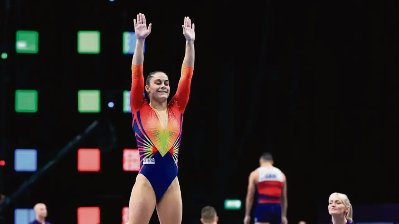 A ximnasta ponteare&aacute; Melania Rodr&iacute;guez reeditou na localidade italiana de Riccione o seu ouro mundial. (Foto: RFEG)