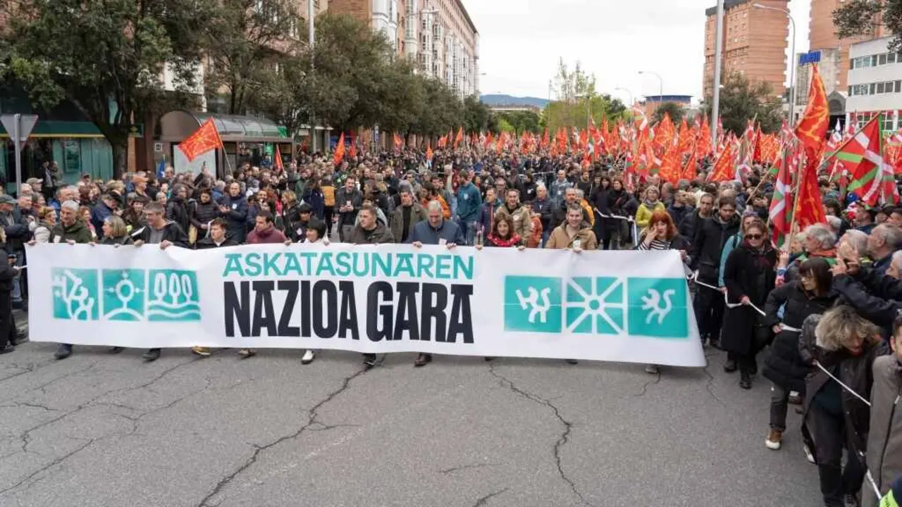 Mobilizaci&oacute;n de EH Bildu polo Aberri Eguna en Iru&ntilde;ea. (Foto: N&oacute;s Diario)