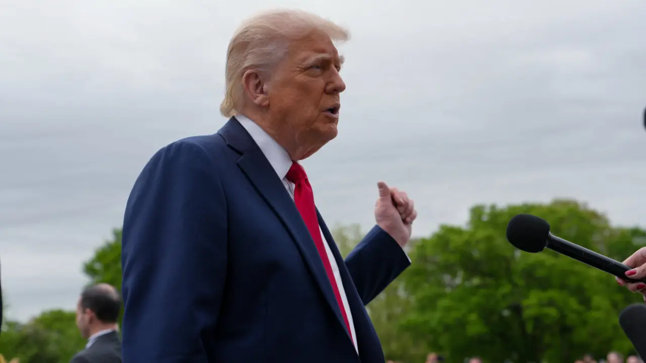 O presidente dos Estados Unidos, Donald Trump, o 21 de abril de 2025. (Foto: Andrew Leyden / Europa Press / Contacto)