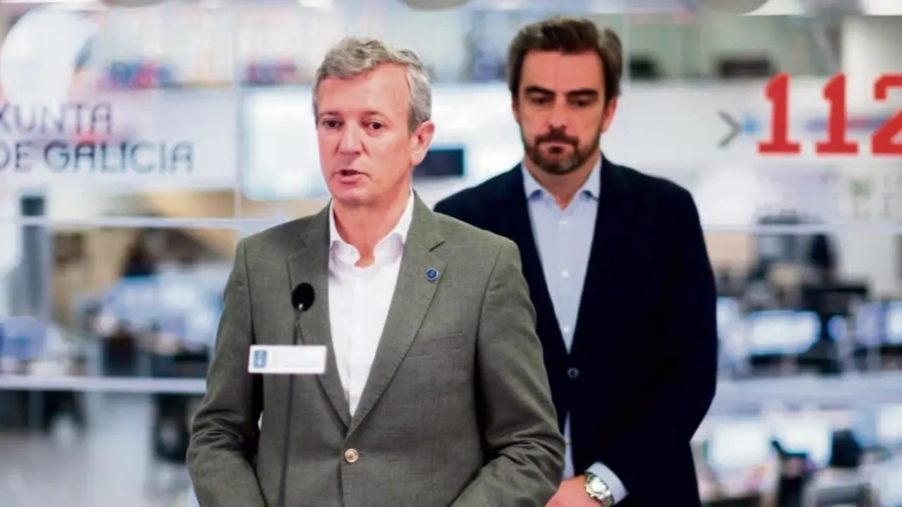 Alfonso Rueda e  Diego Calvo,
o luns en rolda de prensa. (Foto: Xunta da Galiza)