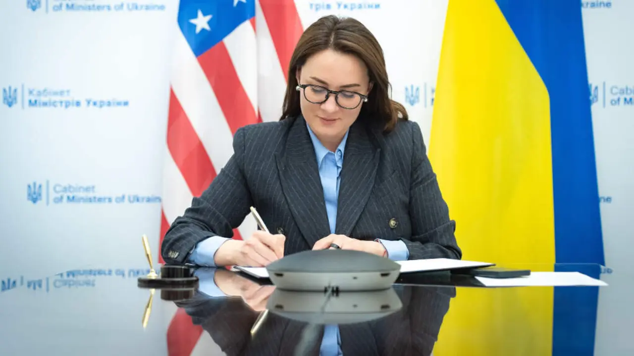 Yulia Svyrydenko, viceprimeira ministra e titular de Econom&iacute;a de Ucra&iacute;na, o 18 de abril. (Foto: Europa Press)