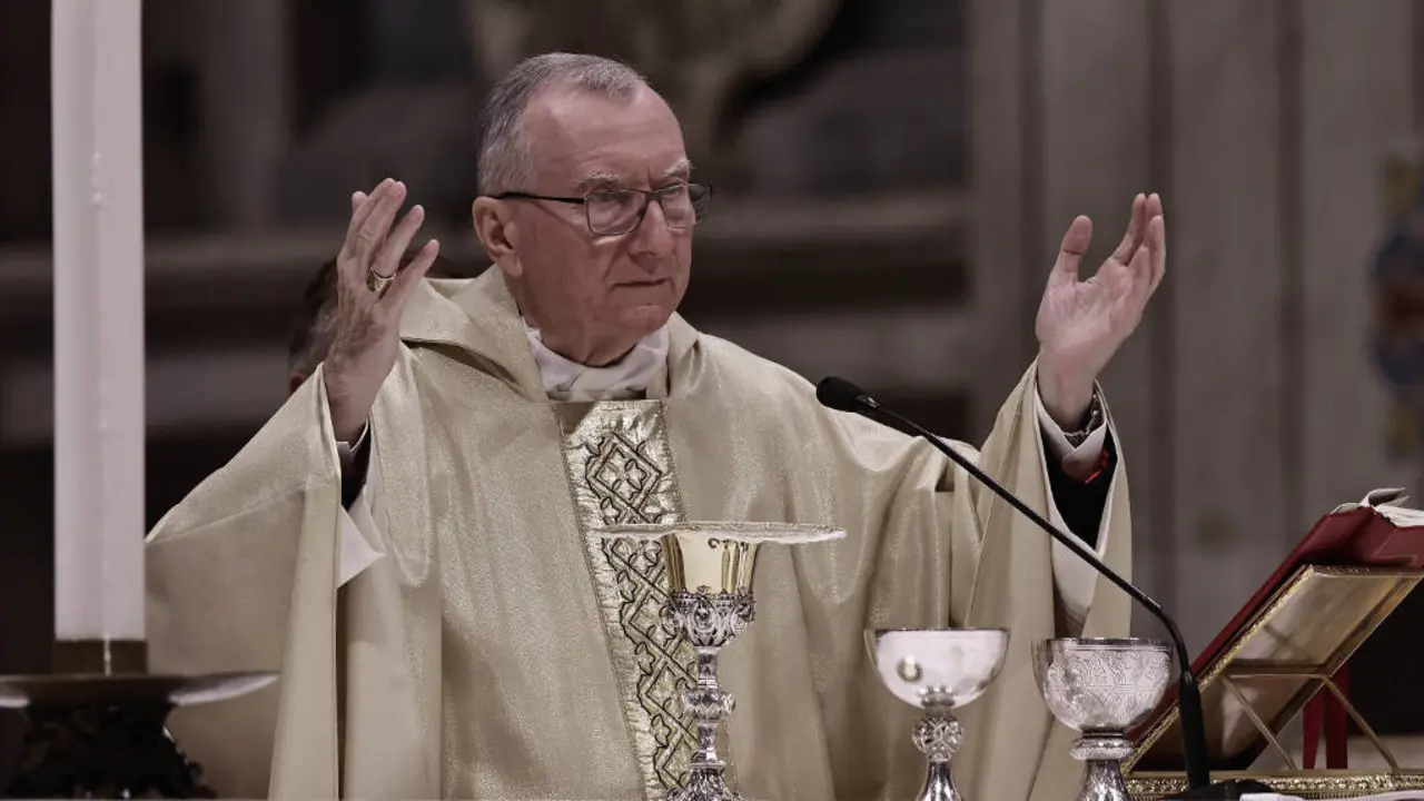 Pietro Parolin, secretario de Estado vaticano, o 2 de abril de 2025. (Foto: Evandro Inetti / Europa Press / Contacto)