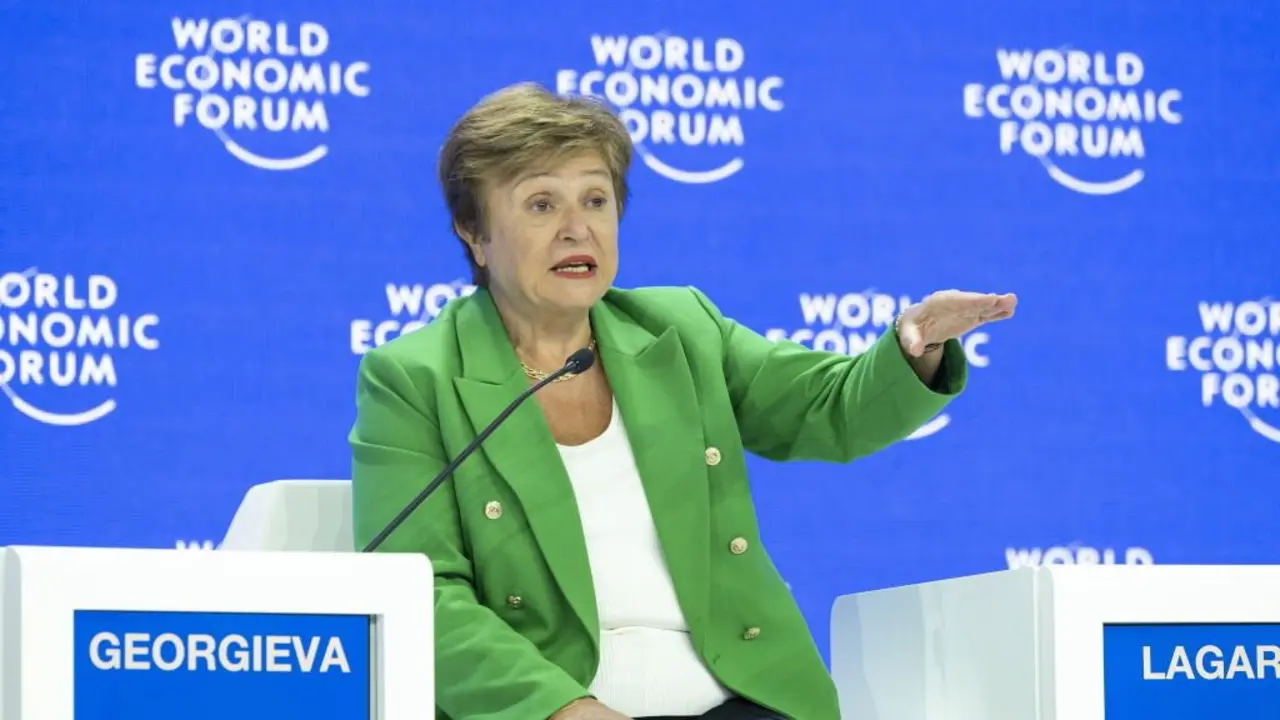 A directora xerente do Fondo Monetario Internacional (FMI), Kristalina Georgieva. (Foto: Thibaut Bouvier / World Economic F / DPA)