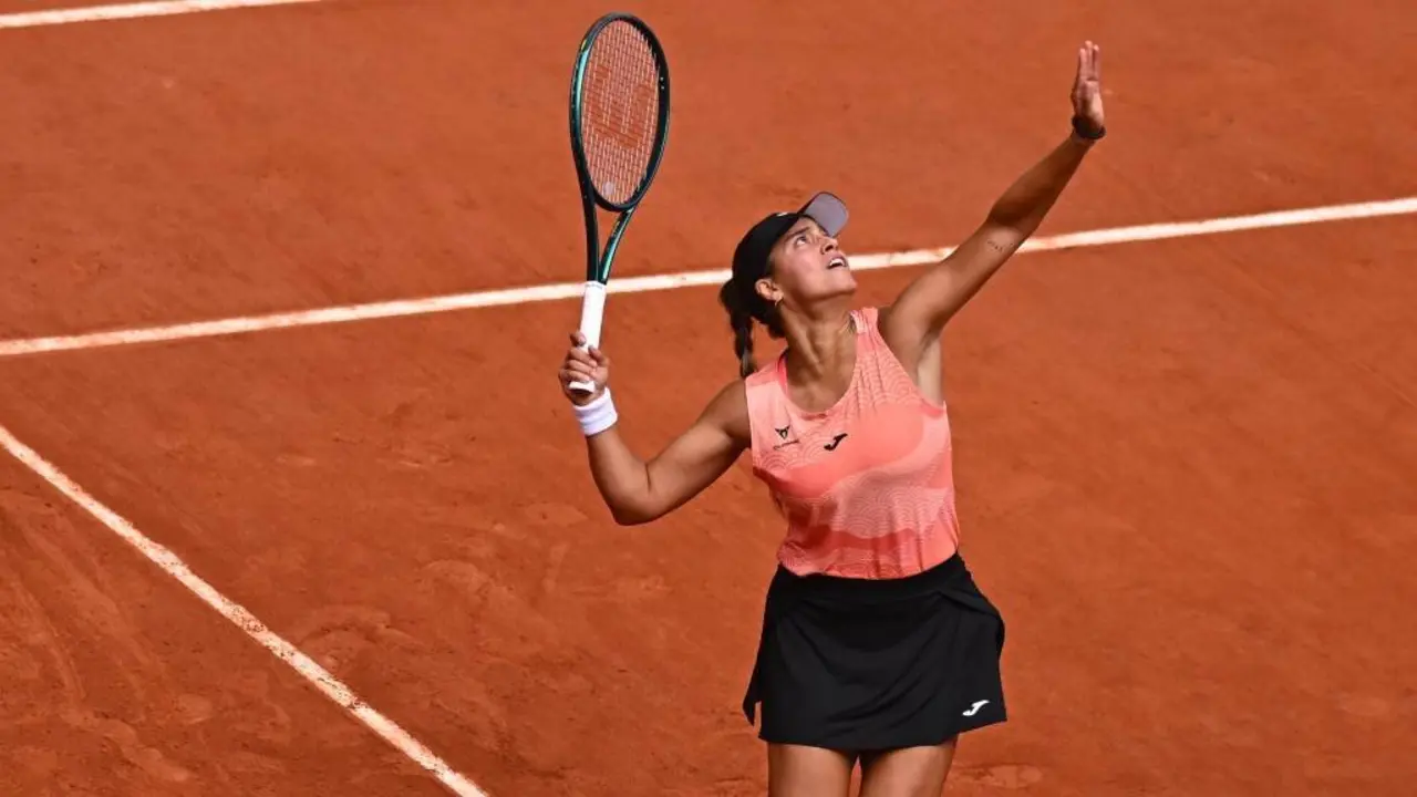 A tenista de Vilagarc&iacute;a de Arousa en Par&iacute;s, o 26 de maio. (Foto: Roland Garros)