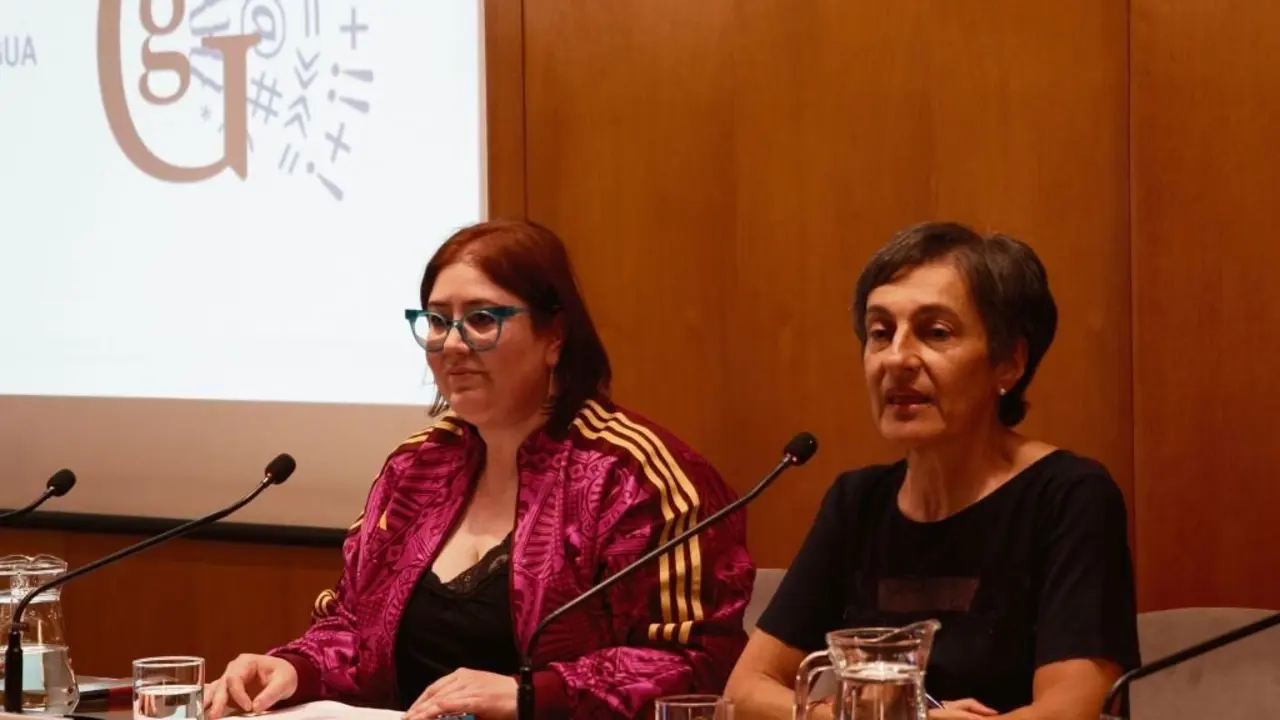 Marta Veiga e Dolores Vilavedra na sesi&oacute;n do Consello da Cultura. (Foto: CCG)