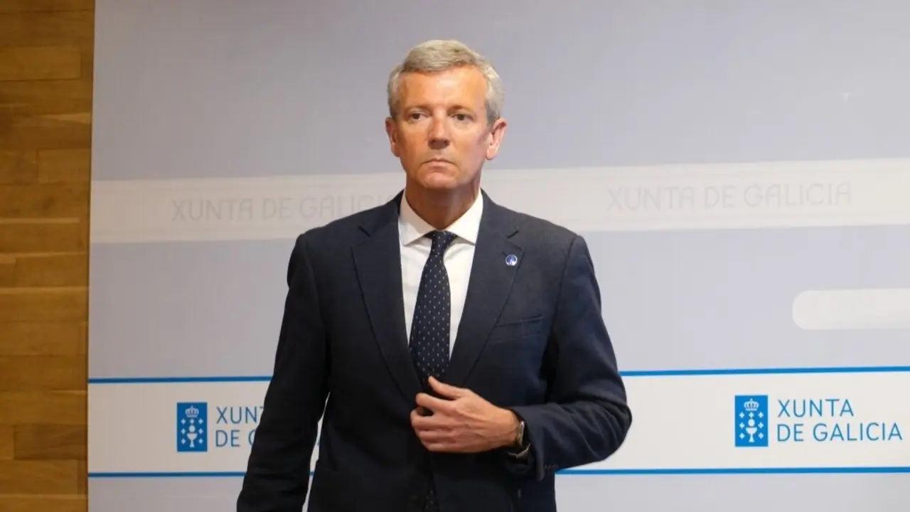 Alfonso Rueda, o 2 de xu&ntilde;o, na rolda de prensa posterior ao Consello da Xunta. (Foto: Arxina)