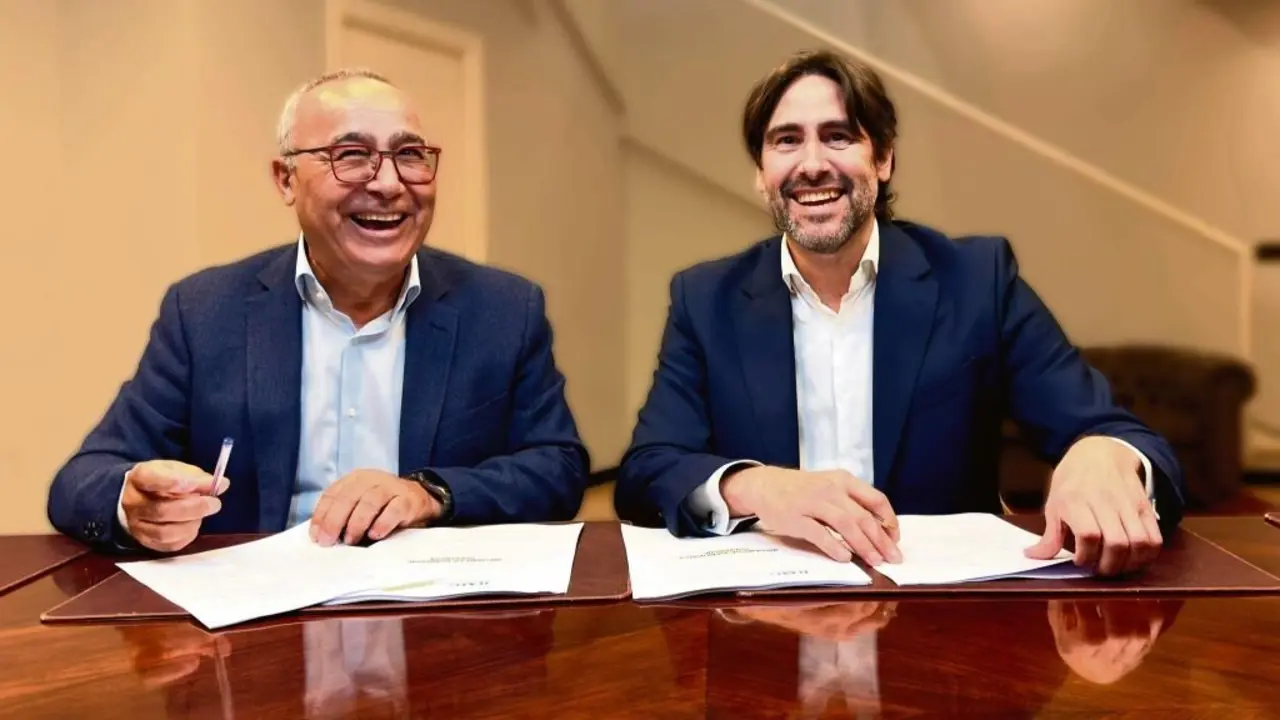 Jos&eacute; Manuel Salda&ntilde;a, conselleiro de Samca, e Emilio Bruquetas, conselleiro delegado de RDG. (Foto: RDG)
