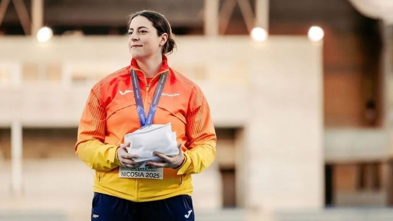 Bel&eacute;n Toimil, na Copa de Europa de Lanzamentos, en Chipre. (Foto: RFEA)
