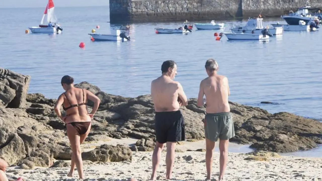 Praia de Corrubedo, esta segunda feira 4 de agosto. (Foto: Arxina)