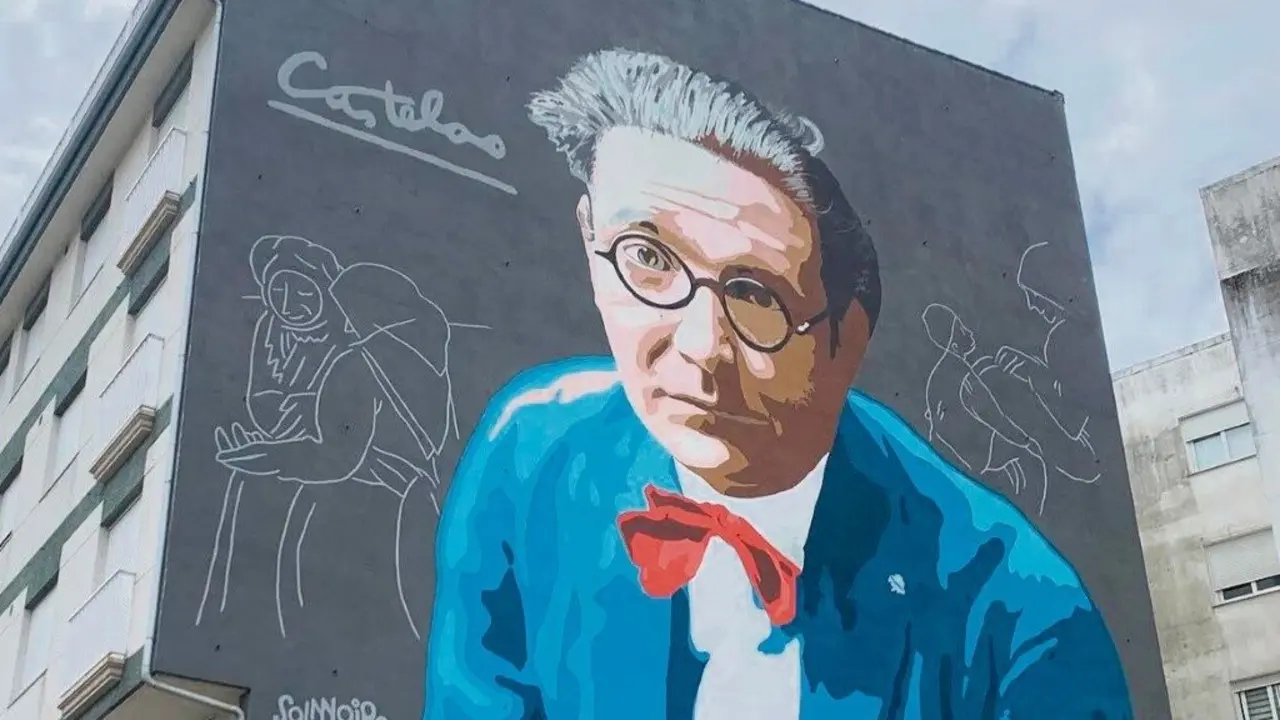 Mural a Castelao inaugurado este ano en Ribeira. (Foto: N&oacute;s DIario)