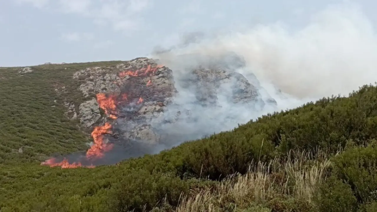 Incendio nas terras de Trevinca o pasado 17 de agosto. (Foto: Incendios.gal)