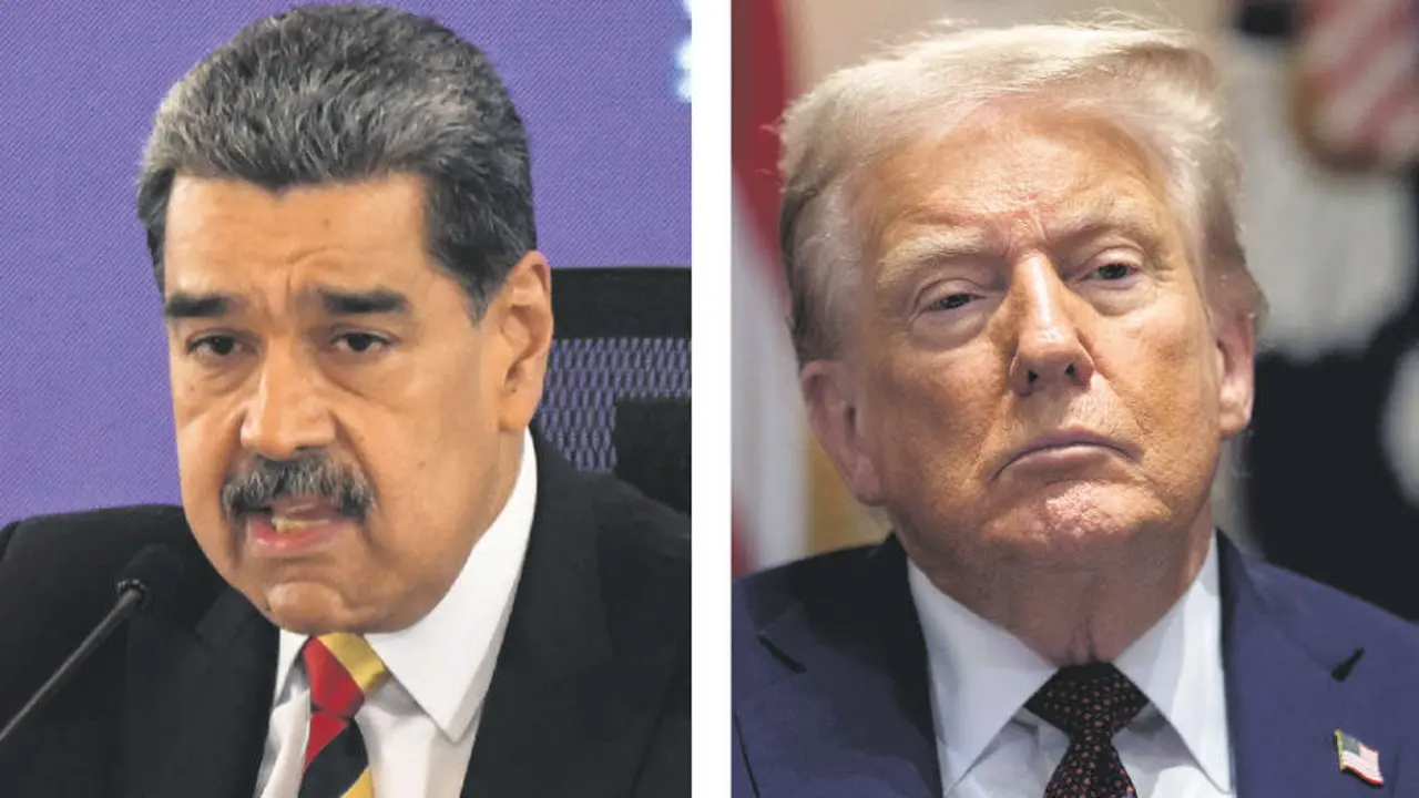 O presidente de Venezuela, Nicol&aacute;s Maduro, o 1 de setembro de 2025, e o dos Estados Unidos, Donald Trump, o 26 de agosto do mesmo ano. (Foto: Marcos Salgado / Aaron Schwartz - Pool v&iacute;a CN / Europa Press / Contacto)