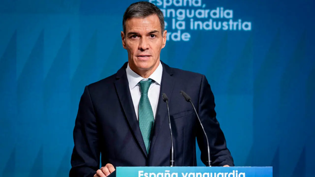 O presidente espa&ntilde;ol, Pedro S&aacute;nchez, o 8 de setembro de 2025 nun acto na sede do ICEX, en Madrid, a capital estatal. (Foto: A. P&eacute;rez Meca / Europa Press)