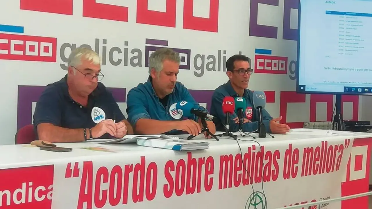 Julio D&iacute;az, Borja Campos e Jos&eacute; Crist&oacute;bal Salgueiro, esta terza feira 9 de setembro. (Foto: N&oacute;s Diario)