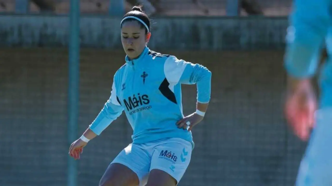 Noa Garc&iacute;a, nun adestramento. 
(Foto: RC Celta)