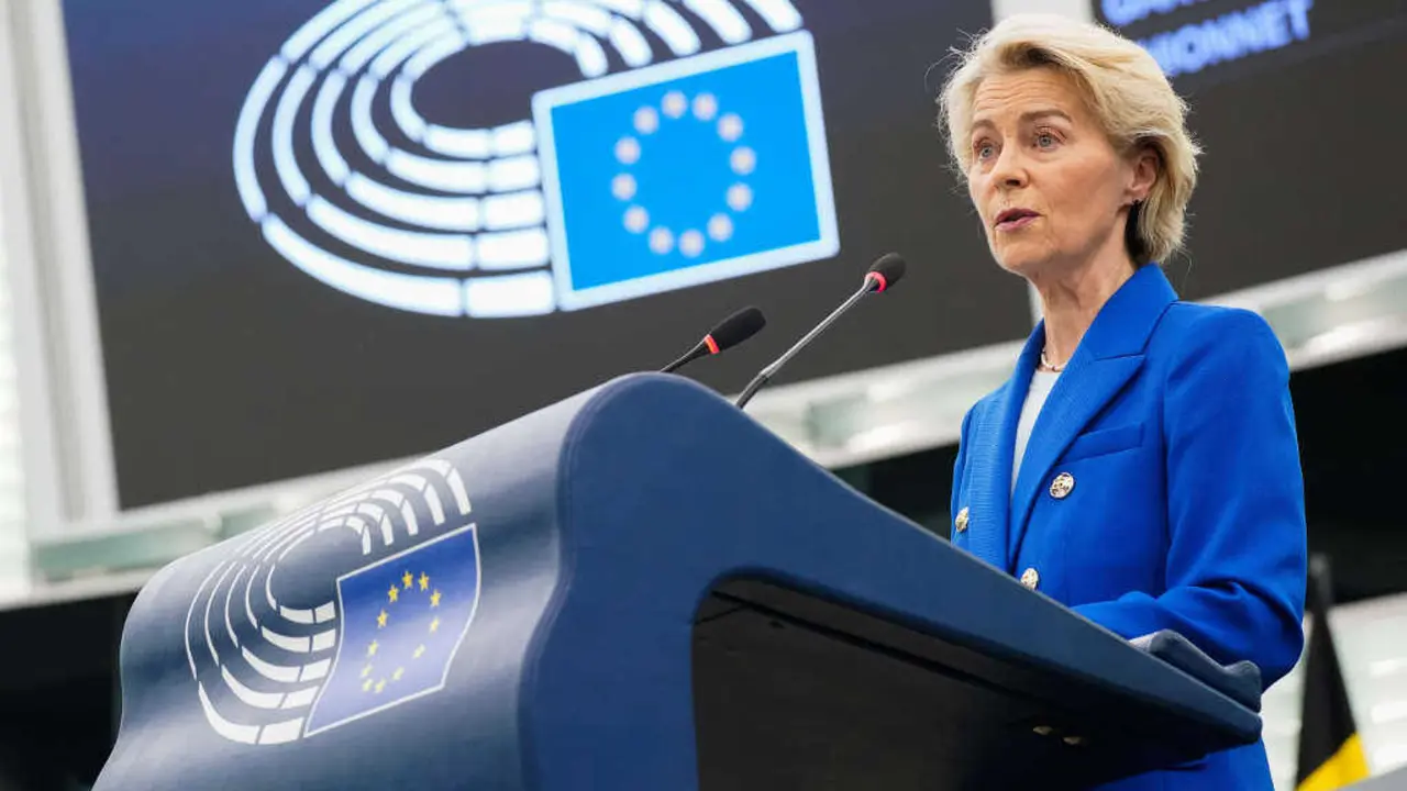 A presidenta da Comisi&oacute;n Europea, Ursula von der Leyen, o 8 de outubro de 2025 no Parlamento Europeo. (Foto: Fred Marvaux / Parlamento Europeo / DPA v&iacute;a Europa Press)