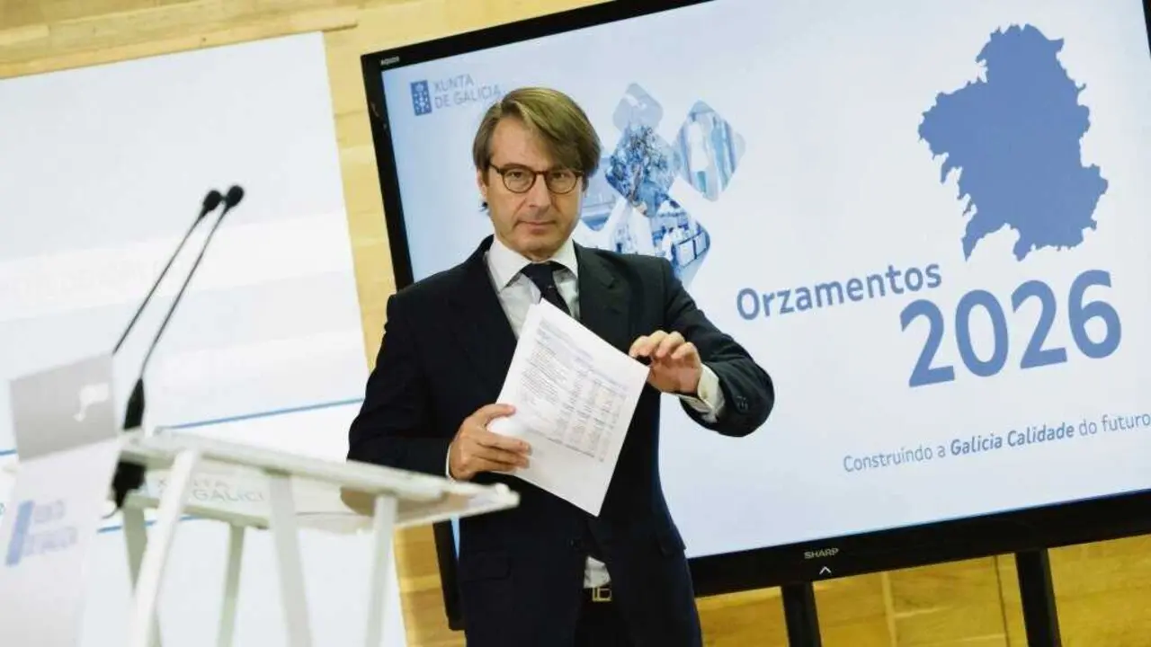 O conselleiro de Facenda, Miguel Corgos, o 17 de outubro. (Foto: David Cabez&oacute;n / Xunta da Galiza)