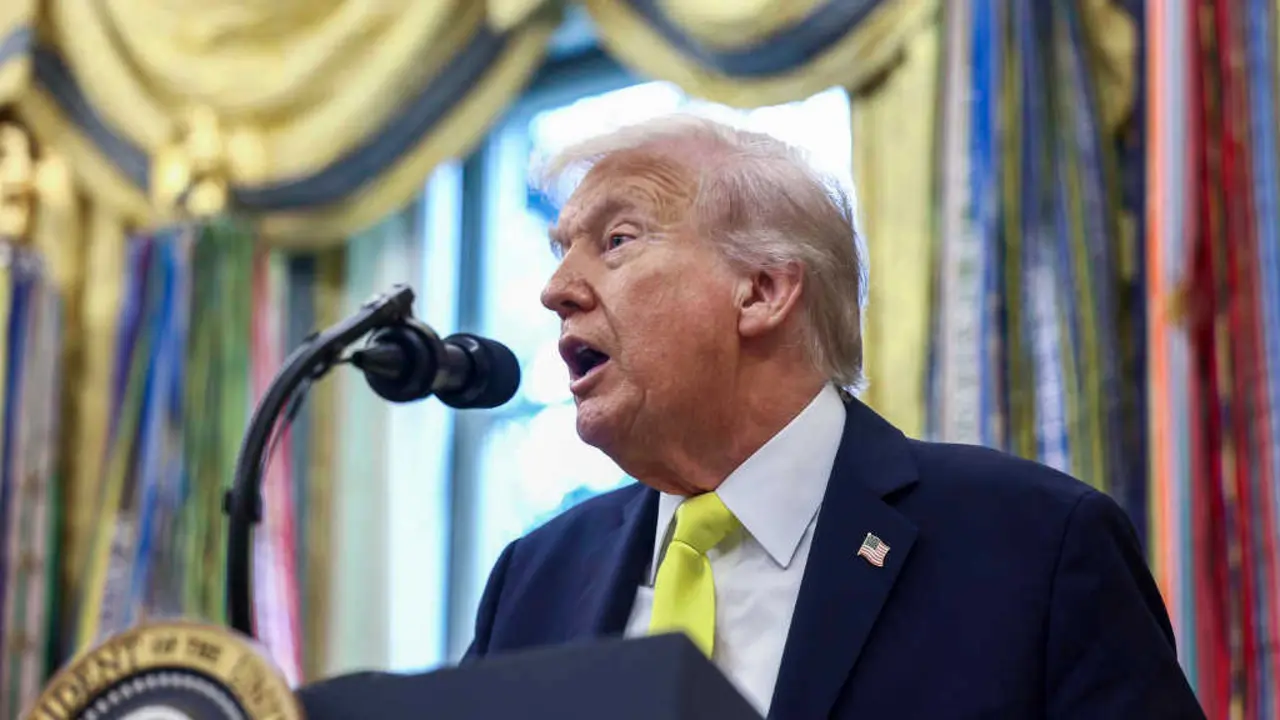 Donald Trump, presidente dos Estados Unidos, o 15 de outubro de 2025 en Washington. (Foto: Jim LoScalzo - Pool v&iacute;a CNP / Europa Press / Contacto)