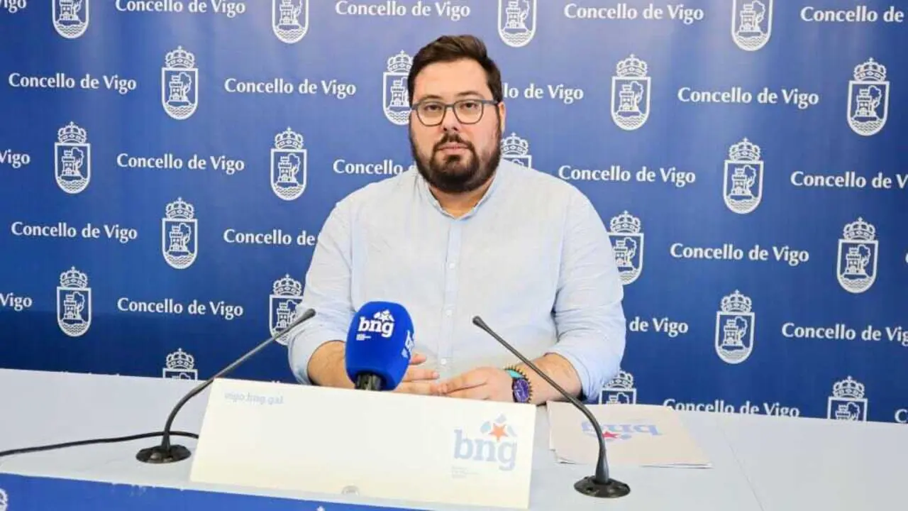 O portavoz do BNG de Vigo, Xabier P. Igrexas, esta cuarta feira 22 de outubro. (Foto: N&oacute;s Diario)
