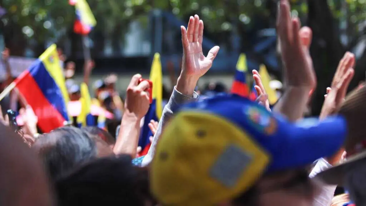 Manifestaci&oacute;n de apoio &aacute; oposici&oacute;n de Venezuela, en agosto de 2024. (Foto: Europa Press / Contacto / Carlos Santiago)