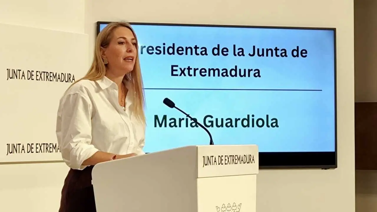 A presidenta da Junta de Estremadura, Mar&iacute;a Guardiola, este 27 de outubro. (Foto: Europa Press)