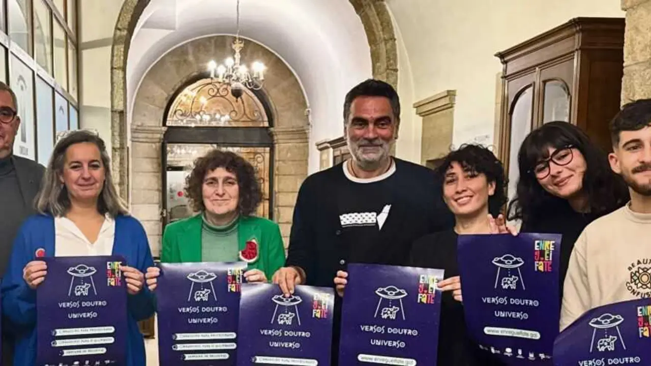 Garc&iacute;a, Su&aacute;rez, Sanmart&iacute;n, G&oacute;mez, L&oacute;pez, Cruces e Herb&oacute;n, esta terza feira. (Foto: Concello de Santiago)