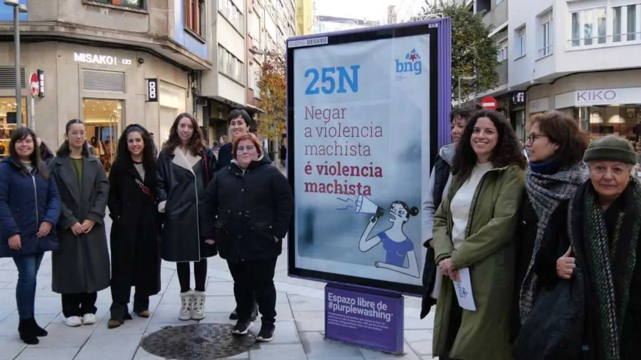 Presentaci&oacute;n da campa&ntilde;a do BNG para o 25-N, este 20 de novembro en Compostela. (Foto: N&oacute;s Diario)