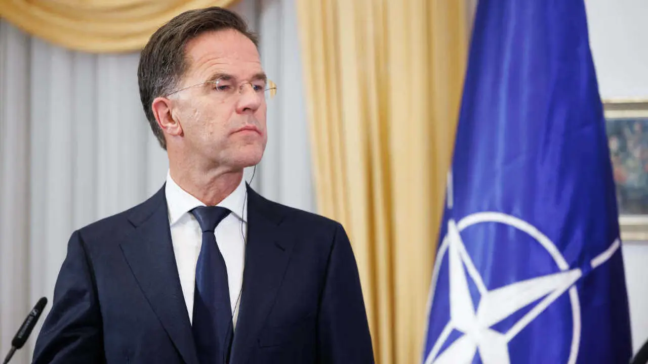 Mark Rutte, secretario xeral da OTAN, o 13 de outubro de 2025. (Foto: Luka Dakskobler / Europa Press / Contacto)