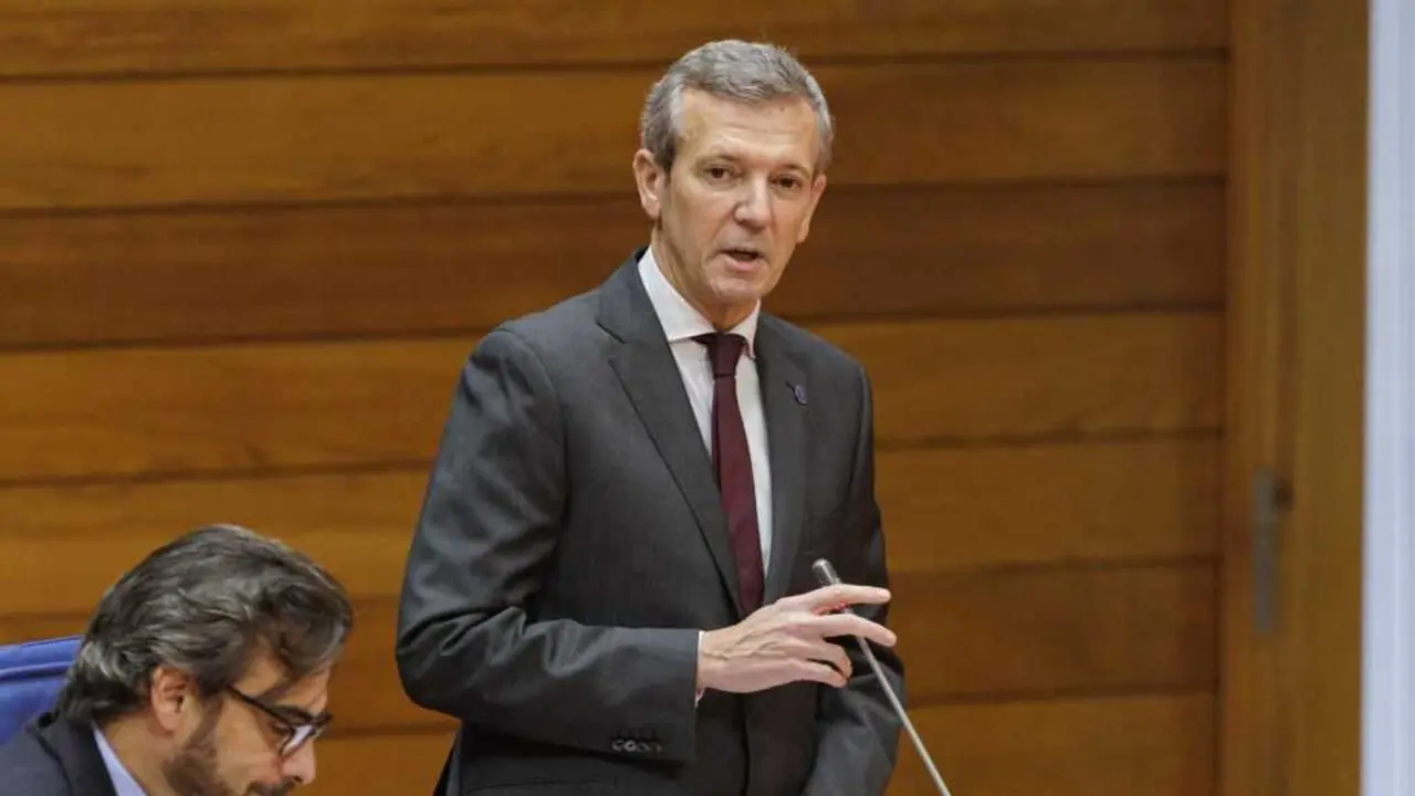Alfonso Rueda na sesi&oacute;n de contro, esta cuarta feira. (Foto: Europa Press)