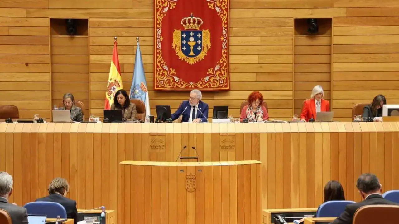 Mesa do Parlamento galego, este 16 de decembro. (Foto: Parlamento da Galiza)