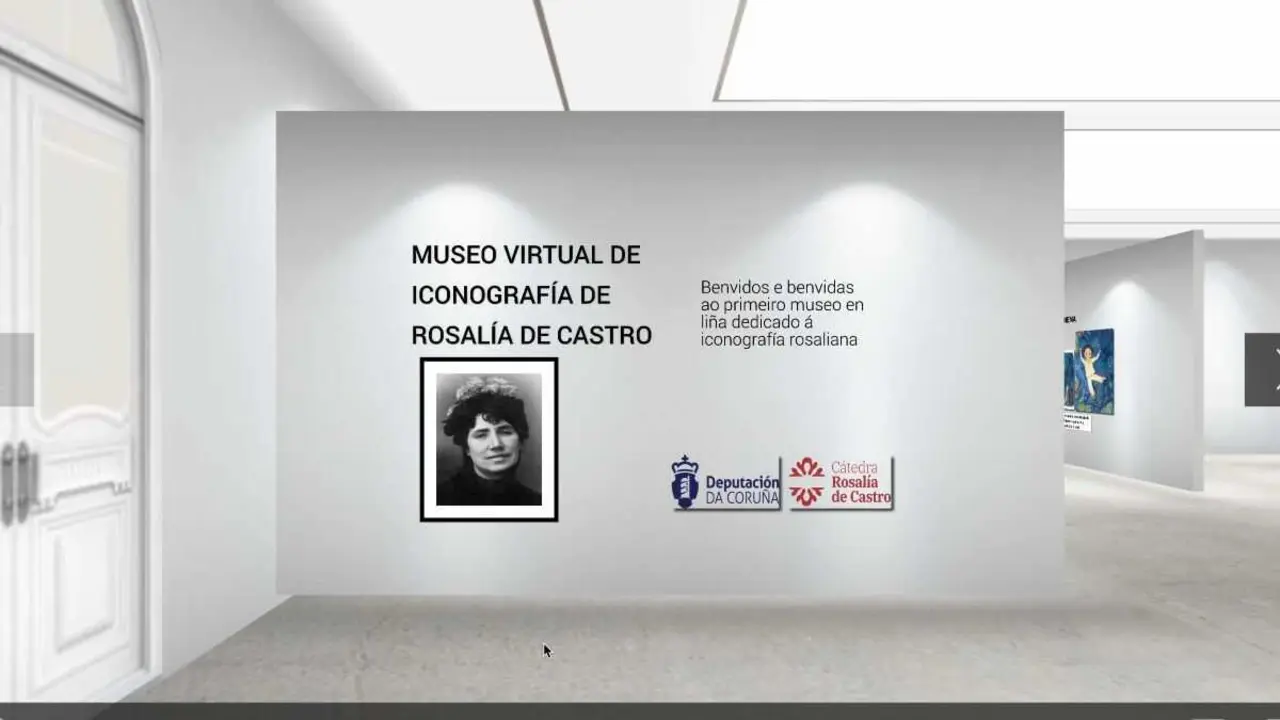 Inicio do muso virtual iconogr&aacute;fico de Rosal&iacute;a de Castro. (Foto: C&aacute;tedra Rosal&iacute;a de Castro da USC)