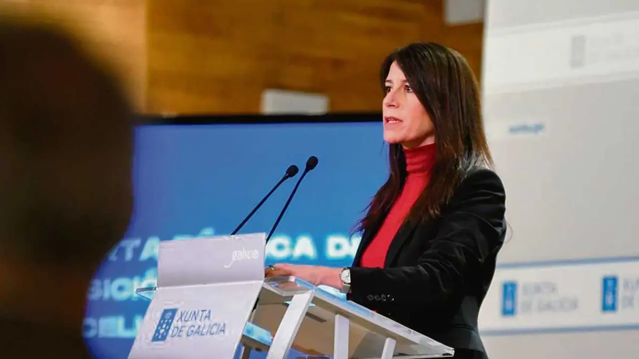 A conselleira de Vivenda e Planificaci&oacute;n de Infraestruturas, Mar&iacute;a Mart&iacute;nez Allegue, a segunda feira en Santiago. (Foto: Xunta da Galiza)