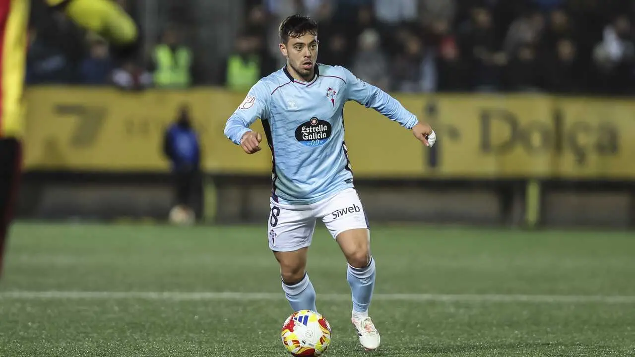 Fran Beltr&aacute;n, no partido de Copa do Celta ante o Sant Andreu. (AFP7 / Europa Press)