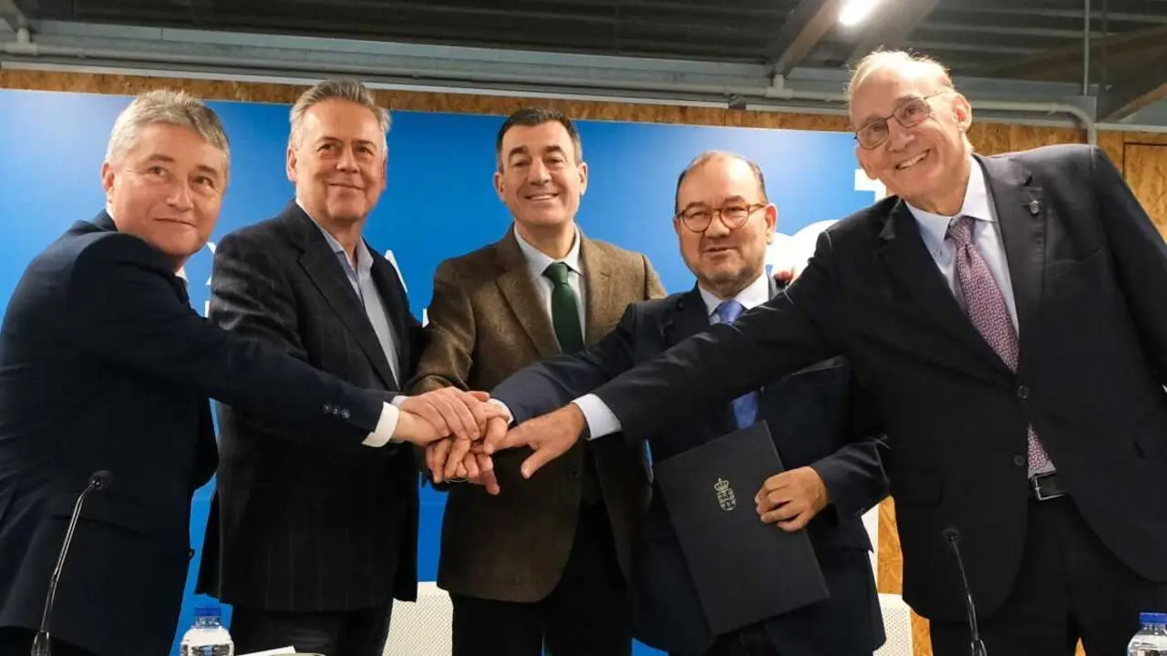 Ricardo Cao, Antonio G&oacute;mez Caama&ntilde;o, Rom&aacute;n Rodr&iacute;guez, Antonio L&oacute;pez e Manuel Reigosa. (Foto: Arxina)