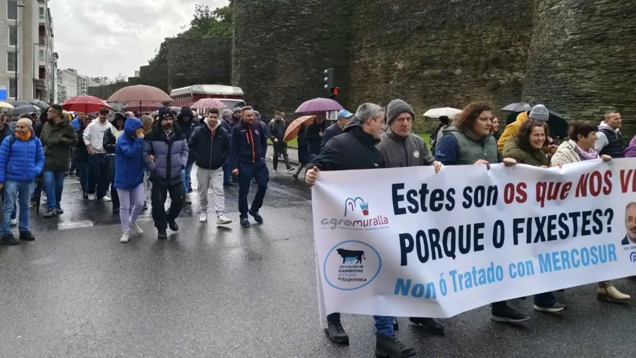 Nova mobilizaci&oacute;ns do sector agrogandeiro en Lugo, esta quinta feira. (Foto: Europa Press)