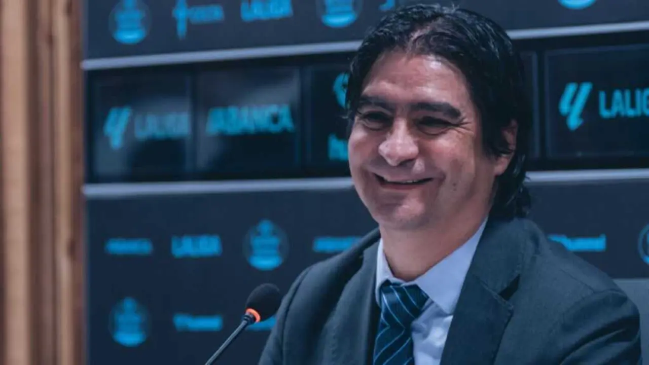 Marco Garc&eacute;s, esta cuarta feira, en rolda de prensa. (Foto: RC Celta)