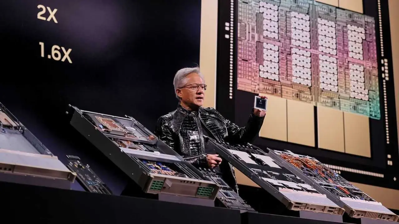 O CEO de Nvidia, Jensen Huang, durante a inauguraci&oacute;n do CES 2026 en las vegas o pasado mes de xaneiro. (Foto: Nvidia)