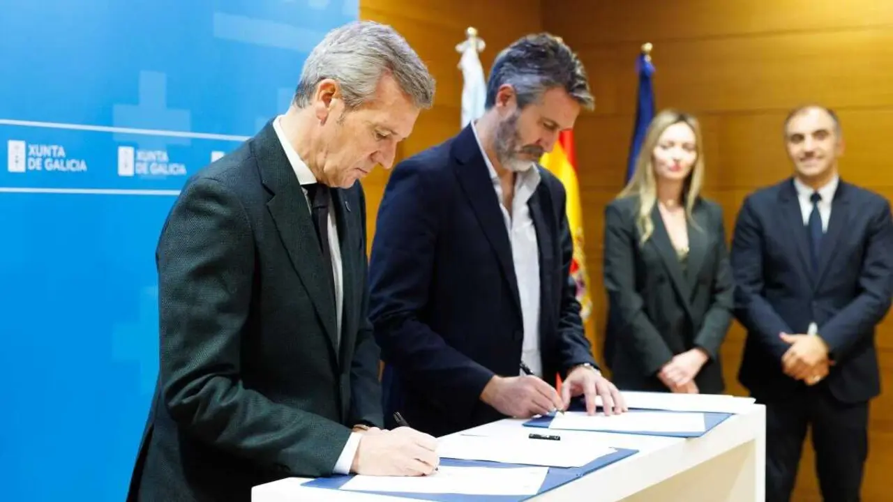 Alfonso Rueda, Alberto Varela, Fabiola Garc&iacute;a e &Aacute;ngel Moldes. (Foto: Xunta da Galiza)