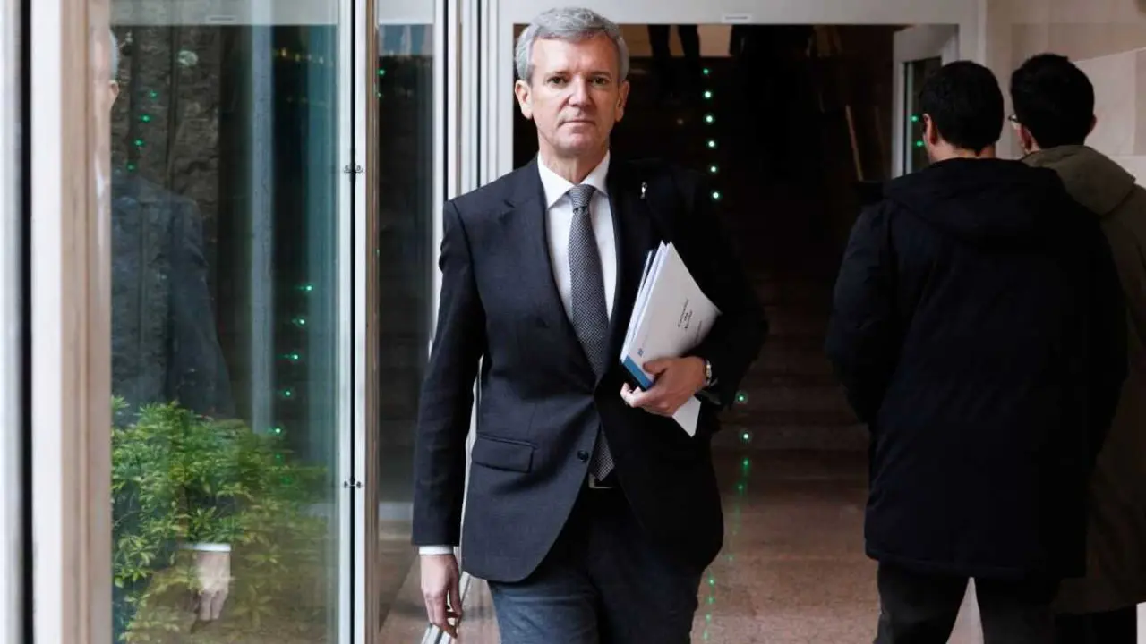O presidente da Xunta, Alfonso Rueda, o pasado 16 de febreiro. (Foto: David Cabez&oacute;n / Xunta da Galiza)