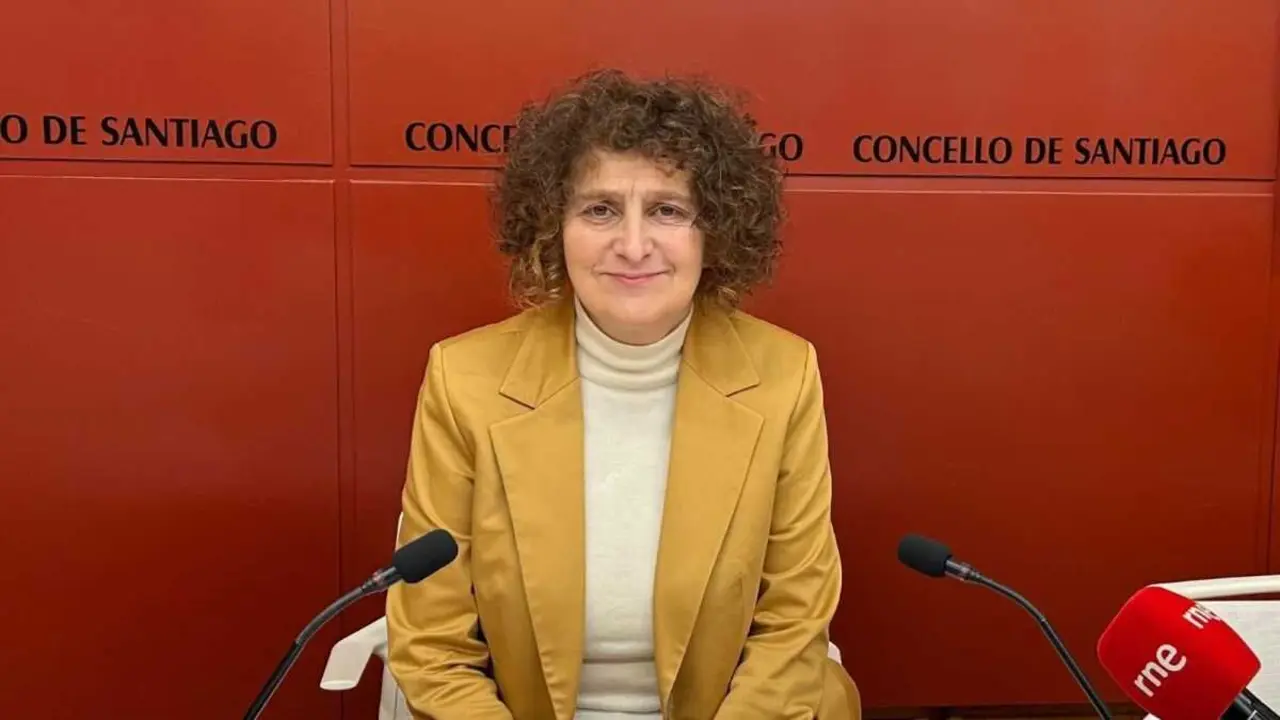 Goretti Sanmart&iacute;n, en Compostela esta sexta feira. (Foto: Concellos de Santiago)