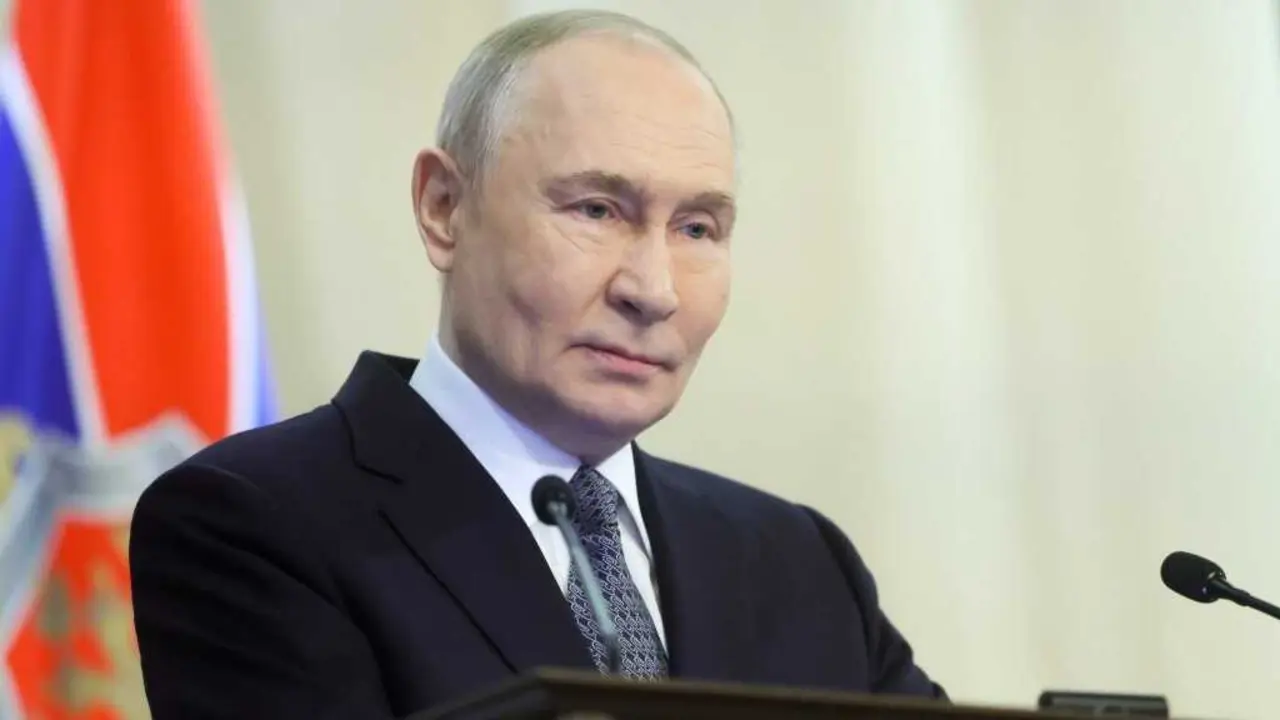 O presidente de Rusia, Vladimir Putin, esta terza feira 24 de febreiro. (Foto: Europa Press / Contacto / Mikhail Metzel)