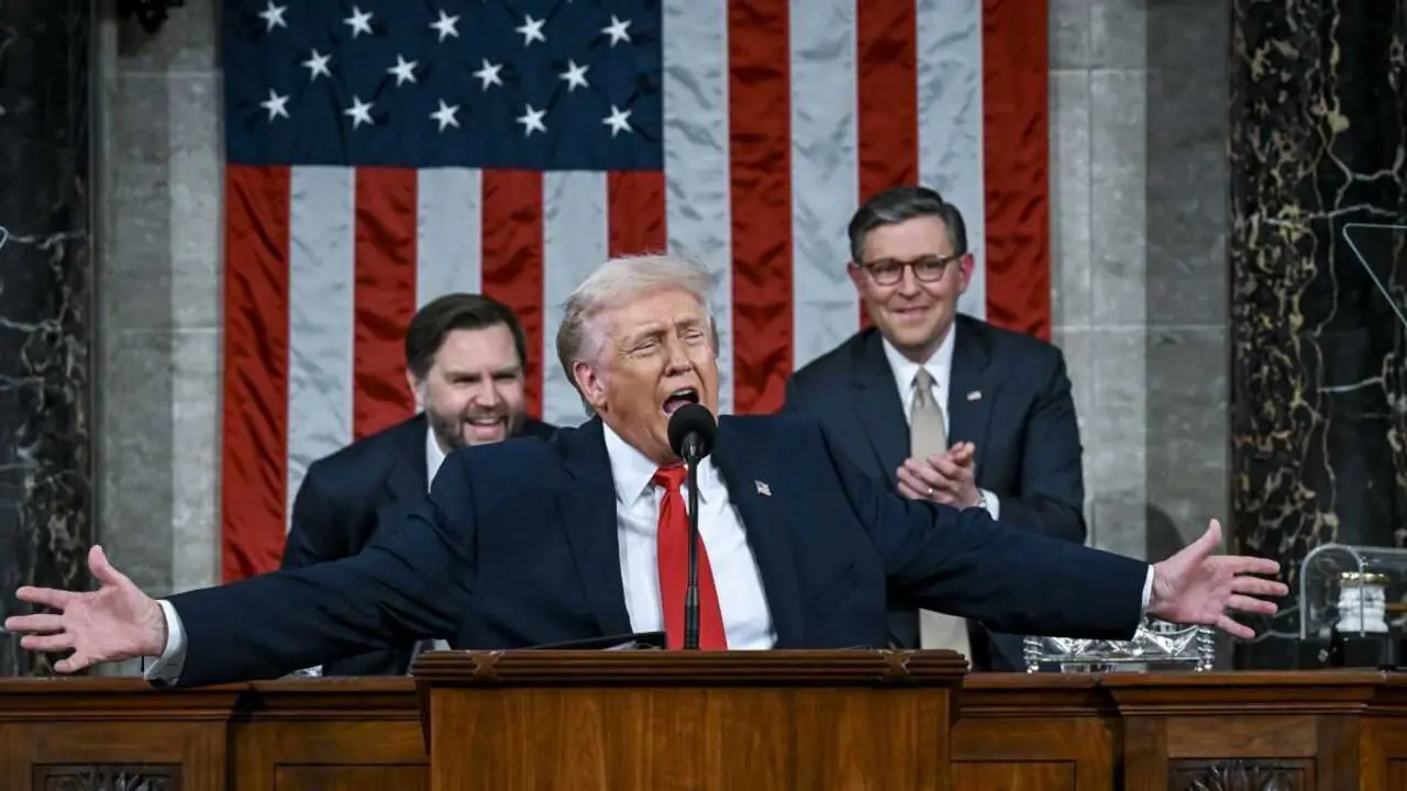 Donald Trump durante o primeiro discurso sobre o estado da Uni&oacute;n do seu segundo mandato. (Foto: Europa Press / Contacto / Kenny Holston - Pool)