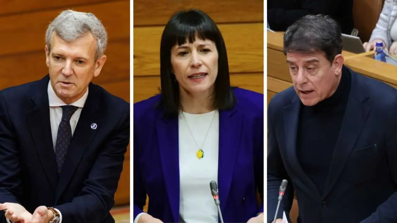 Alfonso Rueda, Ana Pont&oacute;n e Jos&eacute; Ram&oacute;n G&oacute;mez Besteiro. (Fotos: N&oacute;s Diario)