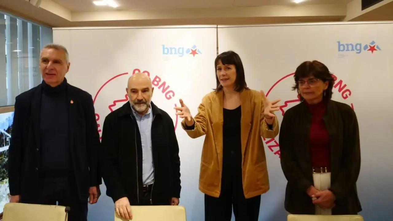 Lu&iacute;s Seara, N&eacute;stor Rego, Ana Pont&oacute;n e Carme da Silva, esta sexta feira. (Foto: N&oacute;s Diario)