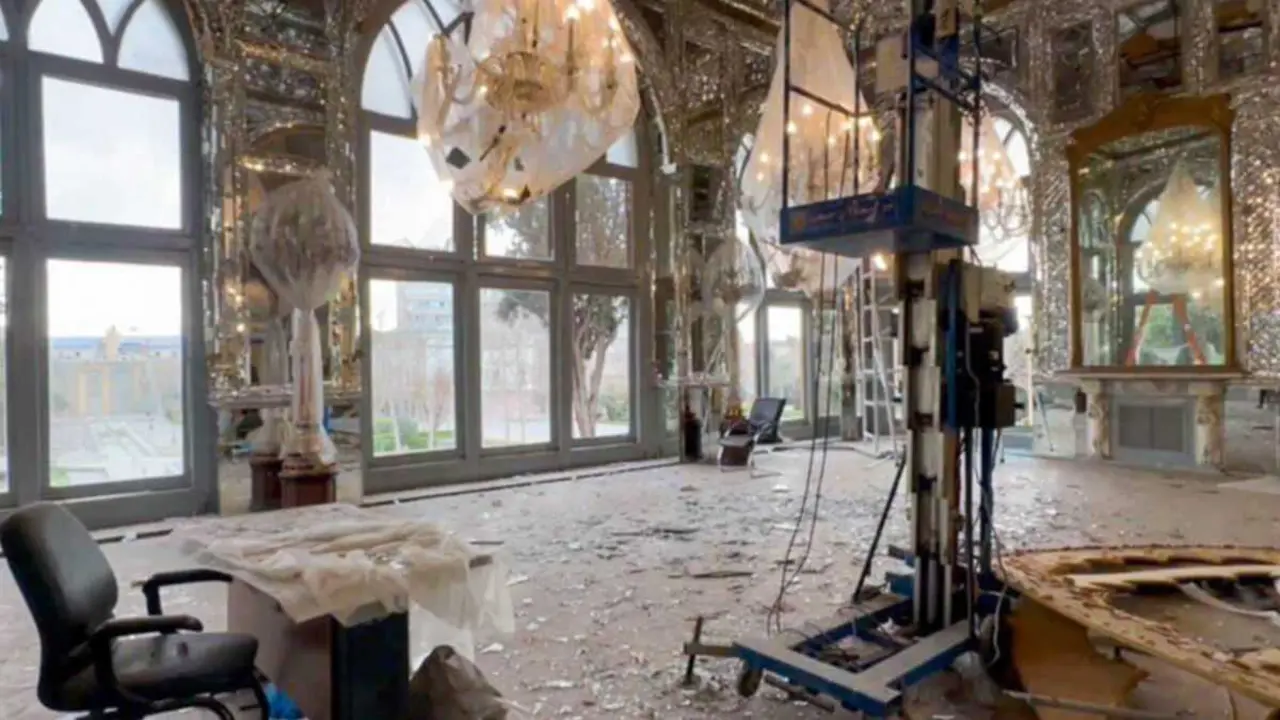 Palacio de Golest&aacute;n ap&oacute;s os bombardeos contra Ir&aacute;n, esta segunda feira. (Foto: Tasnimnews / Zuma Press / ContactoPhoto)
